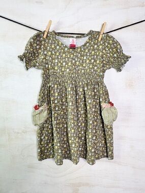 Matilda Jane Olive Floral Smocked Pocket Dress